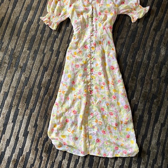 Dresses & Skirts - Floral Yellow Dress and Striped Blue Dress